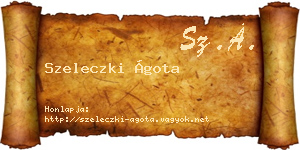 Szeleczki Ágota névjegykártya